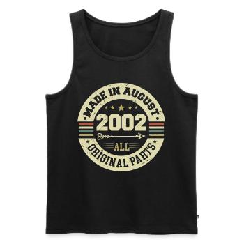 August 2002 Geburtstagsgeschenk August 2002 August - Männer Premium Bio Tank Top - Schwarz - Vorne - Michal (187cm)