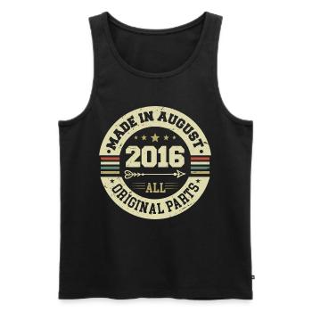 August 2016 Birthday Gift August 2016 August - Men's Premium Organic Tank Top - black - Front - Michal (187cm)