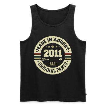August 2011 Geburtstagsgeschenk August 2011 August - Männer Premium Bio Tank Top - Schwarz - Vorne - Michal (187cm)