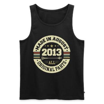 August 2013 Birthday Gift August 2013 August - Men's Premium Organic Tank Top - black - Front - AI Model Male 178 light (178cm)