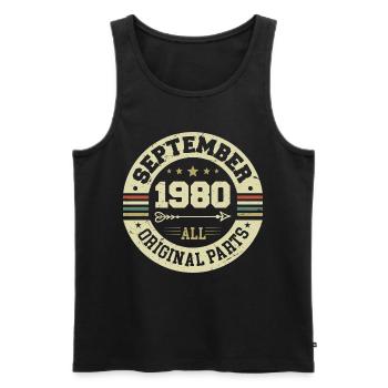 44. Geburtstag 1980 Legendär seit September 1980 - Männer Premium Bio Tank Top - Schwarz - Vorne - Michal (187cm)