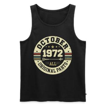 Legendär seit Oktober 1972 Geburtstag Oktober 1972 - Männer Premium Bio Tank Top - Schwarz - Vorne - Michal (187cm)