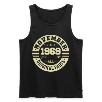 Vintage November 1969 - Birthday November 1969 - Men's Premium Organic Tank Top - black - Front - Michal (187cm)