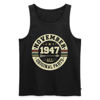 Vintage November 1947 - Birthday November 1947 - Men's Premium Organic Tank Top - black - Front - Michal (187cm)