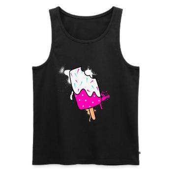 cream - Men's Premium Organic Tank Top - black - Front - Michal (187cm)