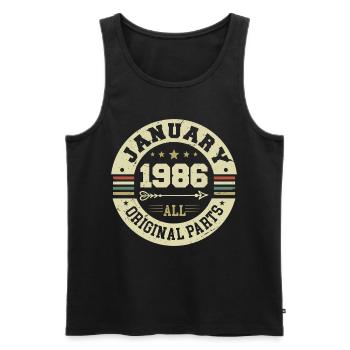 January 1986 - Geburtstag im Januar 1986 - Männer Premium Bio Tank Top - Schwarz - Vorne - Michal (187cm)