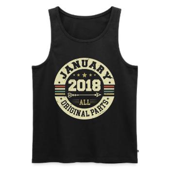 January 2018 - Geburtstag im Januar 2018 - Männer Premium Bio Tank Top - Schwarz - Vorne - Michal (187cm)