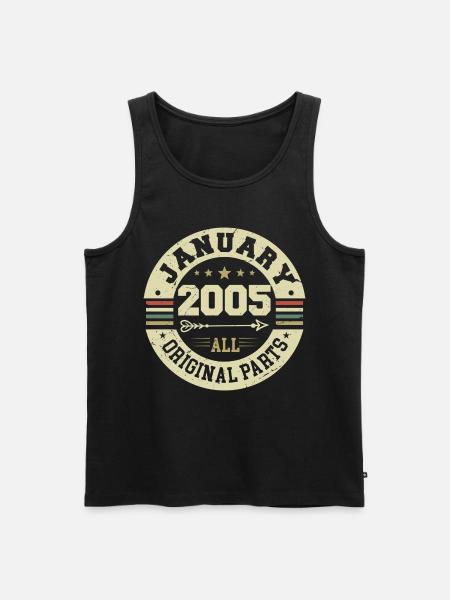 January 2005 - Geburtstag im Januar 2005 - Männer Premium Bio Tank Top - Schwarz