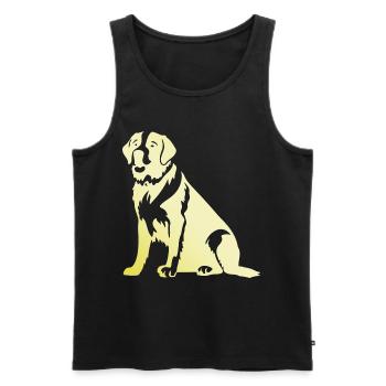 Saint Bernard Hund Silhouette - Männer Premium Bio Tank Top - Schwarz - Vorne - AI Model Male 178 light (178cm)