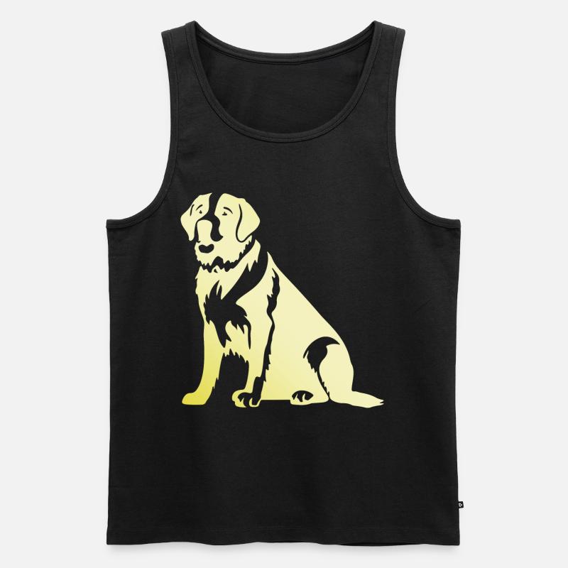 Saint Bernard Hund Silhouette - Männer Premium Bio Tank Top - Schwarz