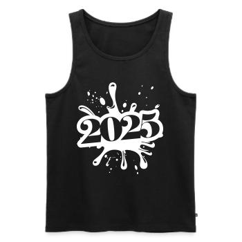 2025 klecks - Männer Premium Bio Tank Top - Schwarz - Vorne - AI Model Male 178 light (178cm)
