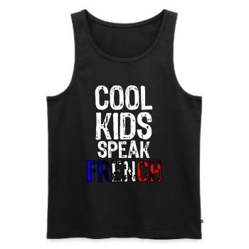 French language Cool Kids Speak French Gift France - Men's Premium Organic Tank Top - black - Front - AI Model Male 178 light (178cm)