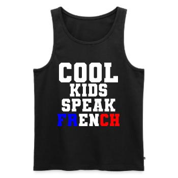 French language Cool Kids Speak French Gift France - Men's Premium Organic Tank Top - black - Front - AI Model Male 178 light (178cm)
