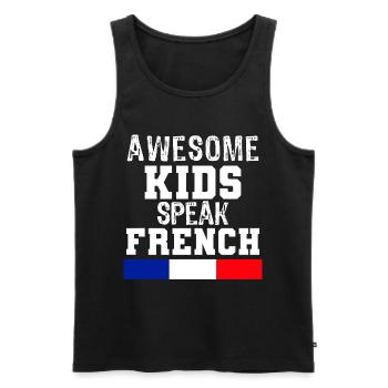 Awesome Kids Speak French language Gift for France - Men's Premium Organic Tank Top - black - Front - AI Model Male 178 light (178cm)