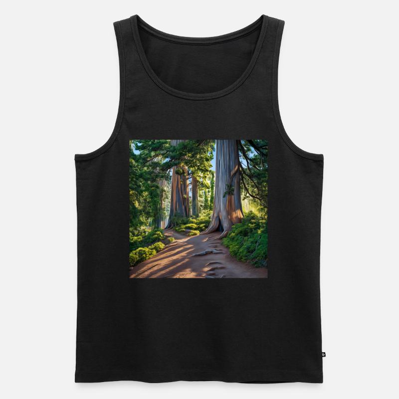 Wanderung Waldreise - Männer Premium Bio Tank Top - Schwarz