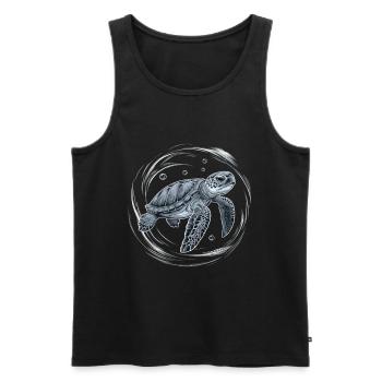 Baby Sea Turtle Swim Water Bubbles Turtles Gifts - Men's Premium Organic Tank Top - black - Front - Michal (187cm)
