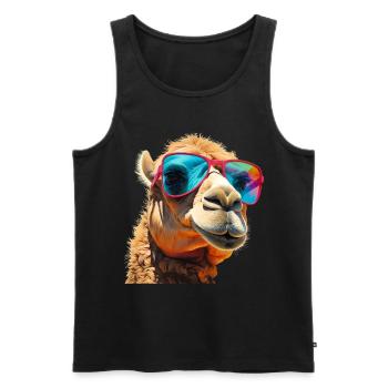Camel - Men's Premium Organic Tank Top - black - Front - AI Model Male 178 light (178cm)