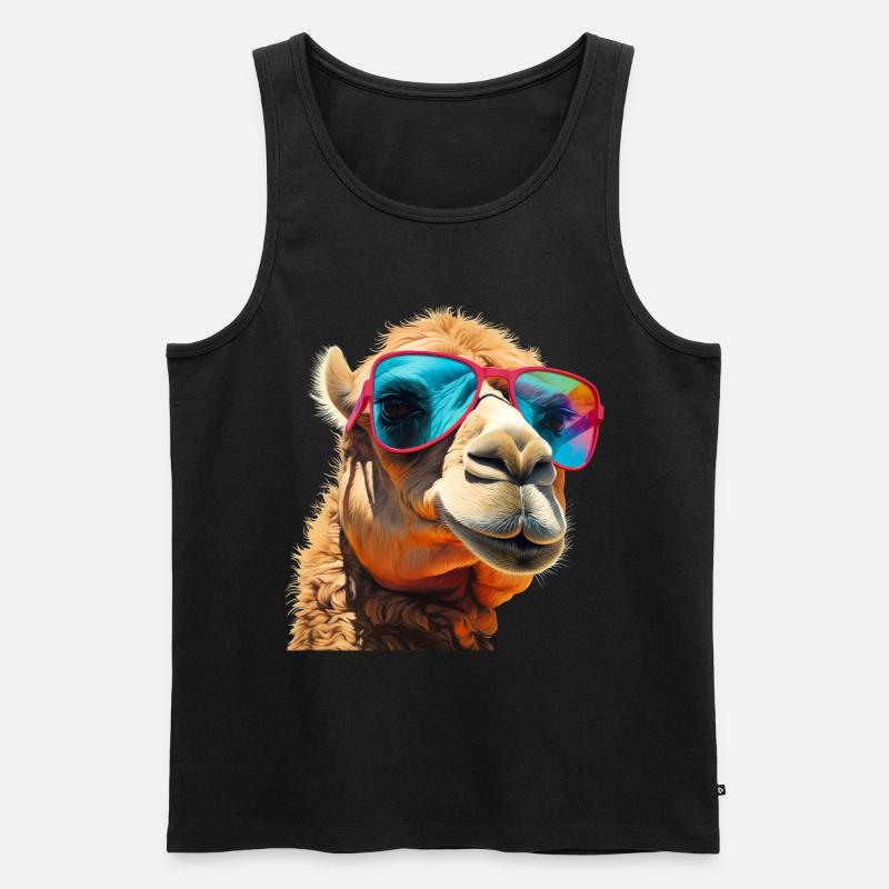 Kamel - Männer Premium Bio Tank Top - Schwarz