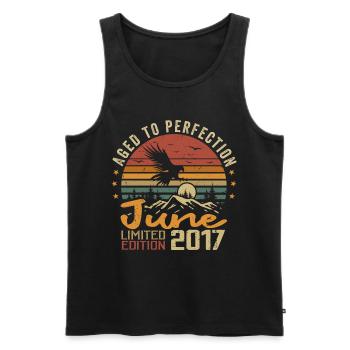 Vintage June 2017 June 2017 born in June 2017 Retro - Men's Premium Organic Tank Top - black - Front - Michal (187cm)