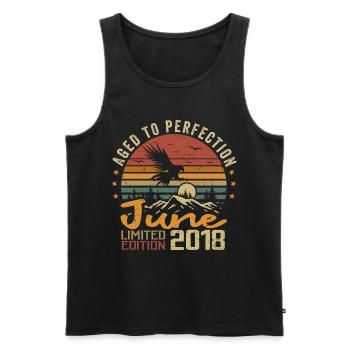 Vintage June 2018 June 2018 born in June 2018 Retro - Men's Premium Organic Tank Top - black - Front - Michal (187cm)