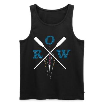 Aviron, aviron, sport, logo - Débardeur bio Premium Homme - noir - Devant - AI Model Male 178 light (178cm)