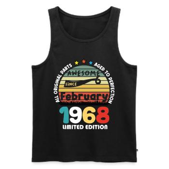 56 Years Old Made In 1968 Vintage February 1968 - Men's Premium Organic Tank Top - black - Front - Michal (187cm)