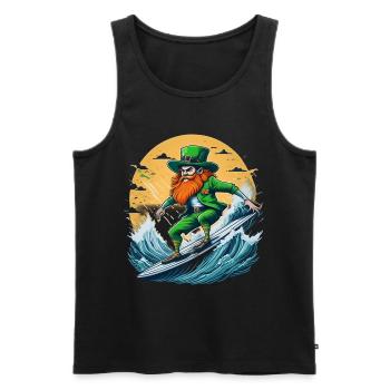 Surf de trèfle de la Saint-Patrick - Débardeur bio Premium Homme - noir - Devant - Michal (187cm)
