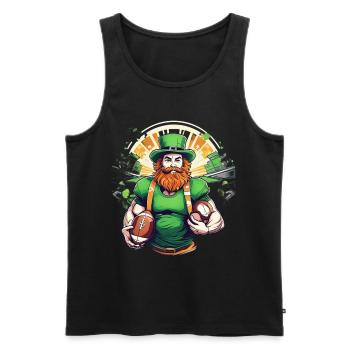 St. Patrick’s Day Shamrock Football américain - Débardeur bio Premium Homme - noir - Devant - Michal (187cm)