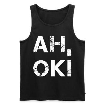 AH OK - Männer Premium Bio Tank Top - Schwarz - Vorne - AI Model Male 178 light (178cm)