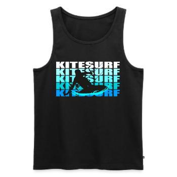 Kitesurf - Men's Premium Organic Tank Top - black - Front - Michal (187cm)