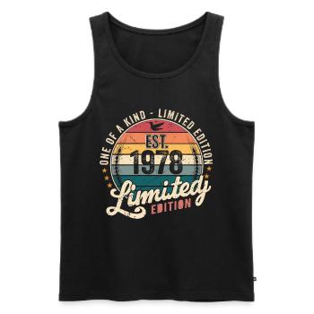 geburtstagsgeschenk 1978 Jahrgang 1978 Retro 1978 - Männer Premium Bio Tank Top - Schwarz - Vorne - AI Model Male 178 light (178cm)