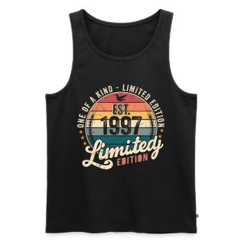 Geburtstagsgeschenk 1997 Jahrgang 1997 Retro 1997 - Männer Premium Bio Tank Top - Schwarz - Vorne - AI Model Male 178 light (178cm)