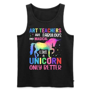Les professeurs d’art sont fabuleux et magiques comme une licorne - Débardeur bio Premium Homme - noir - Devant - Michal (187cm)