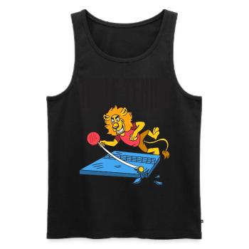 Table Tennis Lion Ping Pong Lion Outfit Table - Men's Premium Organic Tank Top - black - Front - Michal (187cm)