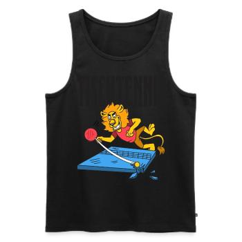 Table Tennis Lion Ping Pong Lion Outfit Table - Men's Premium Organic Tank Top - black - Front - Michal (187cm)