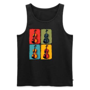 Viola Viola Violist Retro Art Art - Men's Premium Organic Tank Top - black - Front - AI Model Male 178 light (178cm)