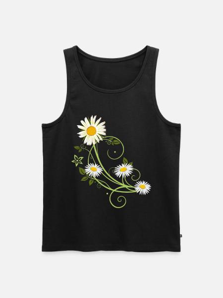 Rank with margerite and daisies - Men's Premium Organic Tank Top - black