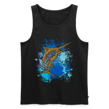 Marlin - Blue Marlin - Black Marlin - Männer Premium Bio Tank Top - Schwarz - Vorne - Michal (187cm)
