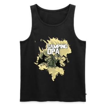 Camping Opa Zelt Wald Berge - Männer Premium Bio Tank Top - Schwarz - Vorne - AI Model Male 178 light (178cm)