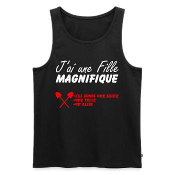 J'ai une fille magnifique - Débardeur bio Premium Homme - noir - Devant - Michal (187cm)