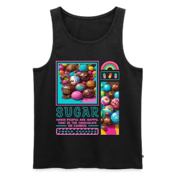 Sugar Man - Men's Premium Organic Tank Top - black - Front - AI Model Male 178 light (178cm)