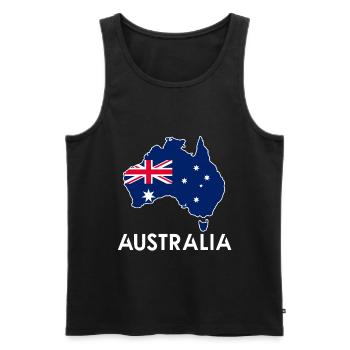 Australien - Männer Premium Bio Tank Top - Schwarz - Vorne - AI Model Male 178 light (178cm)