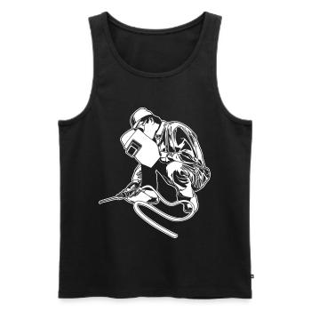 Welder - Men's Premium Organic Tank Top - black - Front - AI Model Male 178 light (178cm)