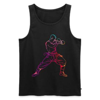 Oldschool Kickboxer - Men's Premium Organic Tank Top - black - Front - AI Model Male 178 light (178cm)