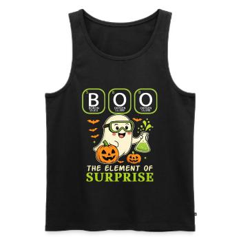 Boo The Element of Surprise – Funny STEM Halloween - Men's Premium Organic Tank Top - black - Front - Michal (187cm)