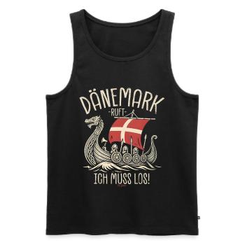 Le Danemark m’appelle, je dois y aller, en disant - Débardeur bio Premium Homme - noir - Devant - Michal (187cm)