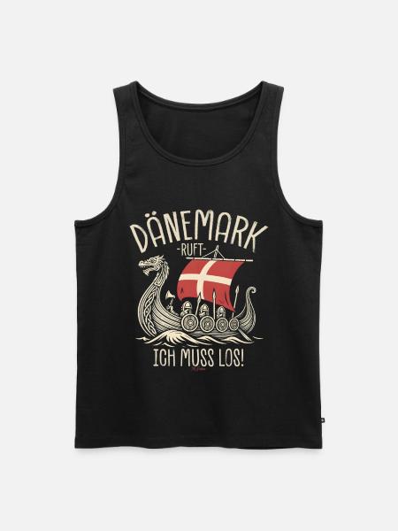 Dänemark ruft ich muss los Spruch - Männer Premium Bio Tank Top - Schwarz