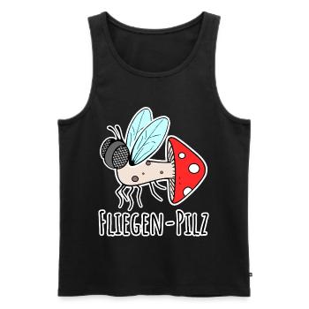 Fliegenpilz - Halb Fliege halb Pilz - Männer Premium Bio Tank Top - Schwarz - Vorne - AI Model Male 178 light (178cm)