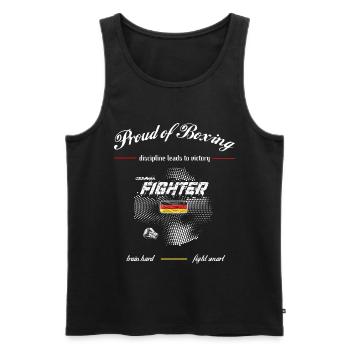fighter germany - Proud of Boxing - Men's Premium Organic Tank Top - black - Front - AI Model Male 178 light (178cm)