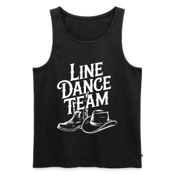 Line Dance Team Boots Hat - Männer Premium Bio Tank Top - Schwarz - Vorne - AI Model Male 178 light (178cm)